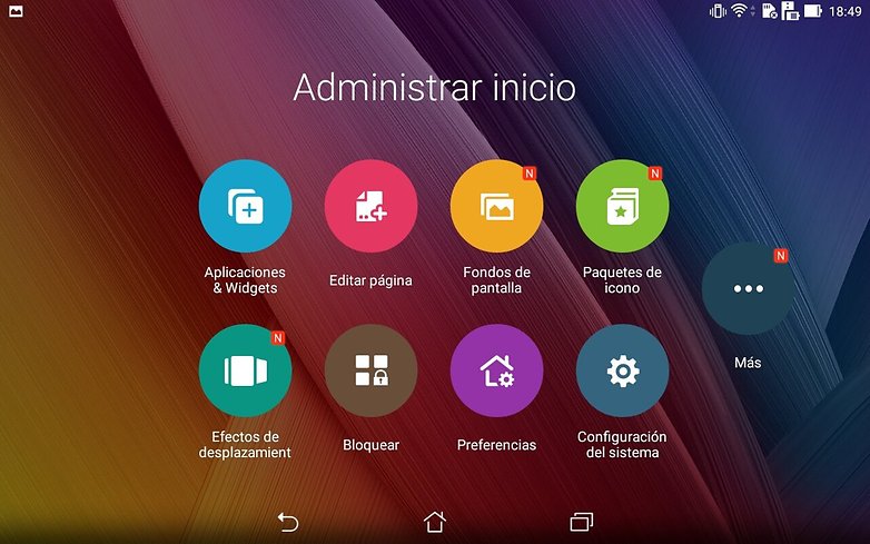 menu zenpad8